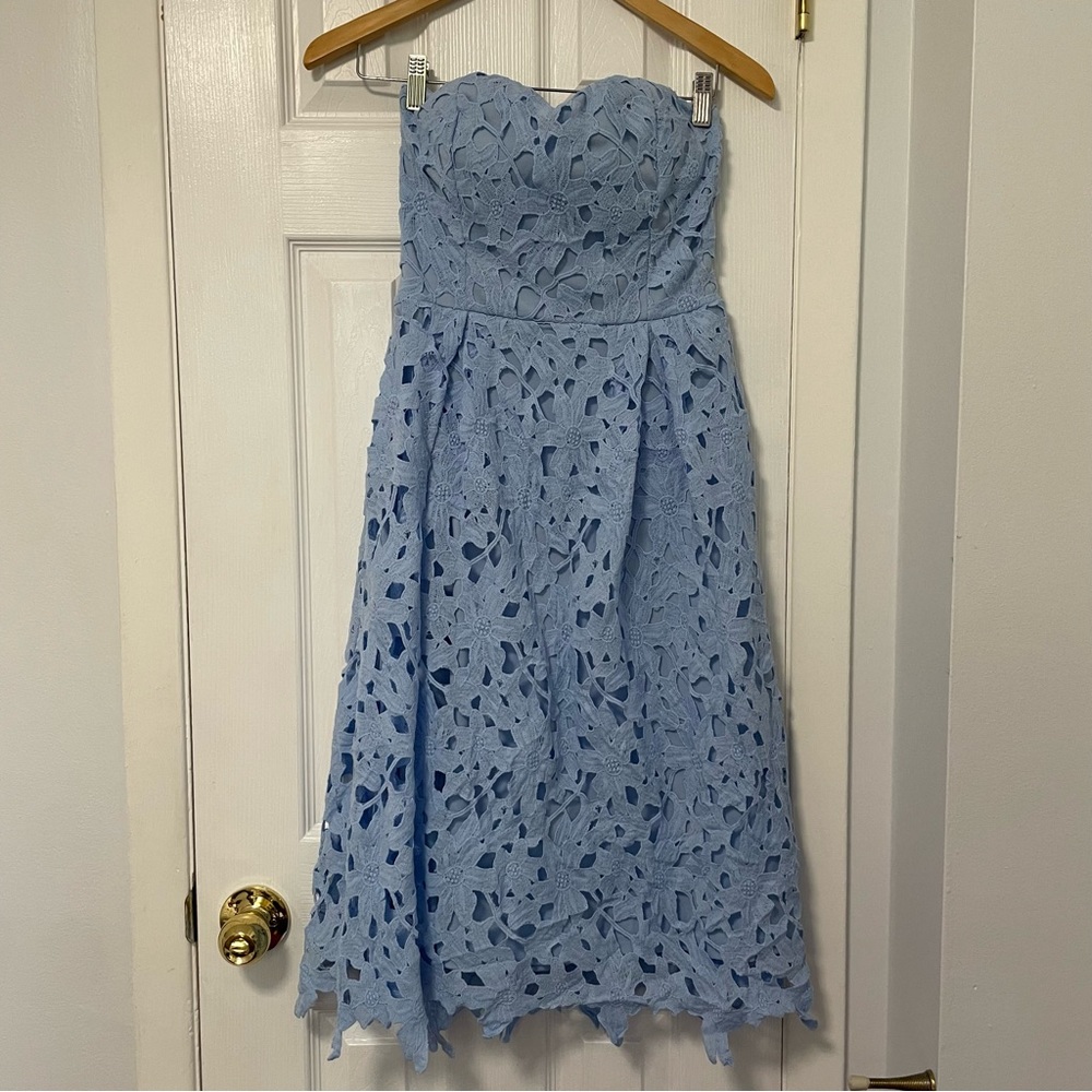 Francesca’s Floral Lace Midi Dress